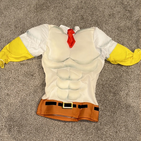 EUC SpongeBob SquarePants Movie Muscle Halloween Costume Size 6 7 8 10 Small Med - Picture 7 of 9